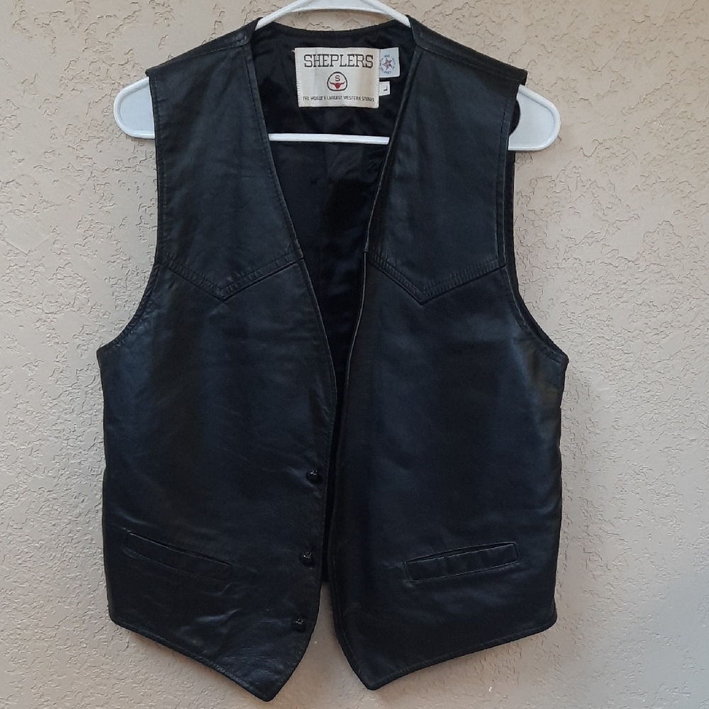 Black Leather Vest by Sheplers